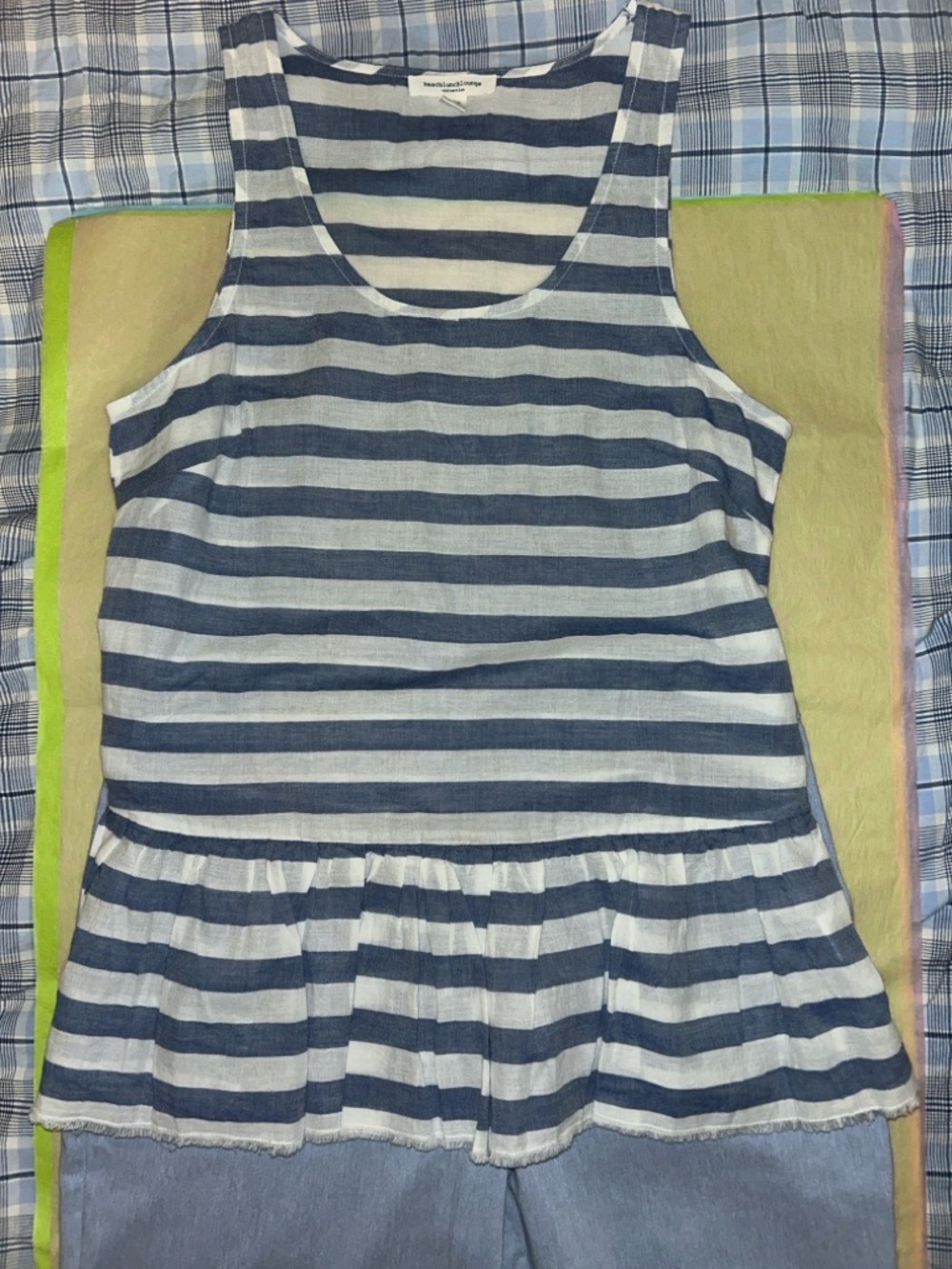Woman’s summer, spring outfit Small sleeveless top, medium pull on bottoms